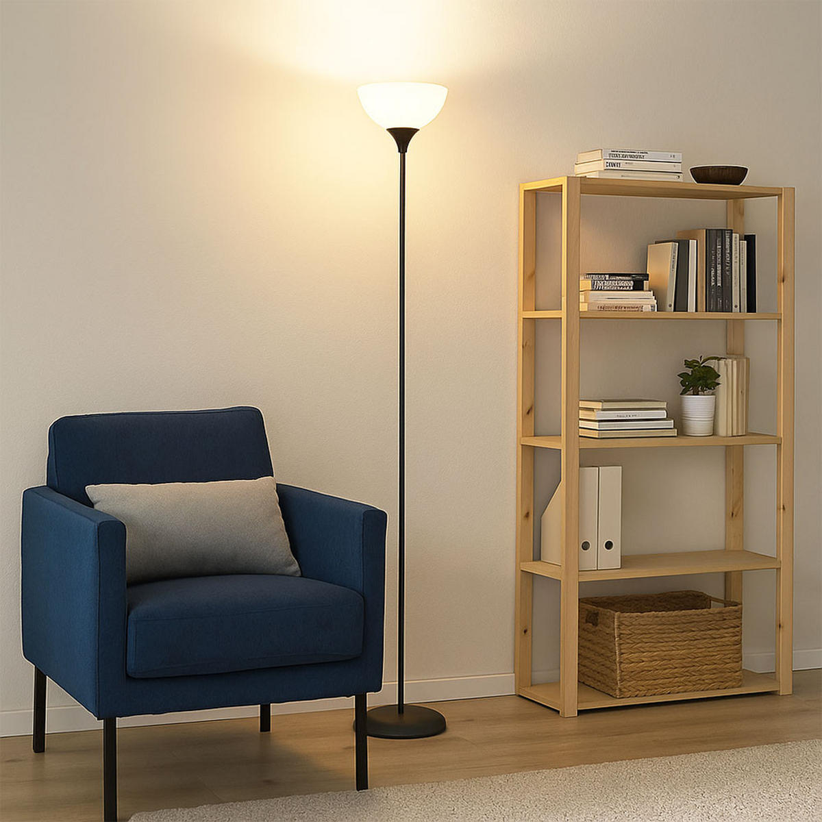 STEHLEUCHTE WILBUR Metall titanfarben matt - Anthrazit, Metall (25/25/150cm) - Globo Lighting