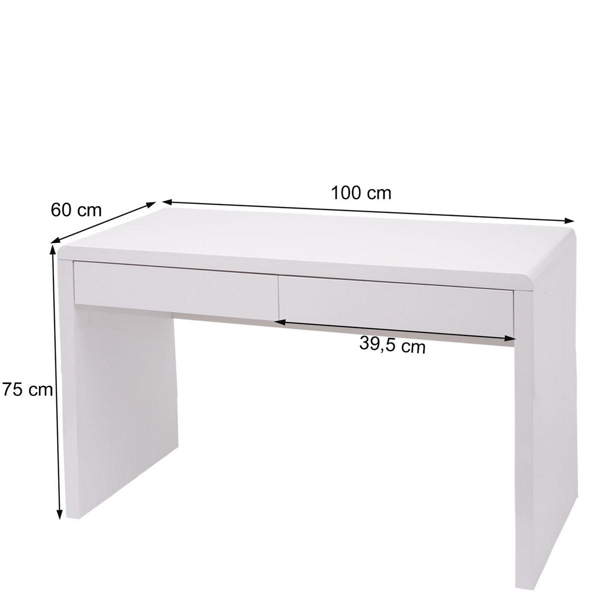 SCHMINKTISCH G5 rechteck Weiß - Weiß, Holzwerkstoff (58/100/75cm) - MCW