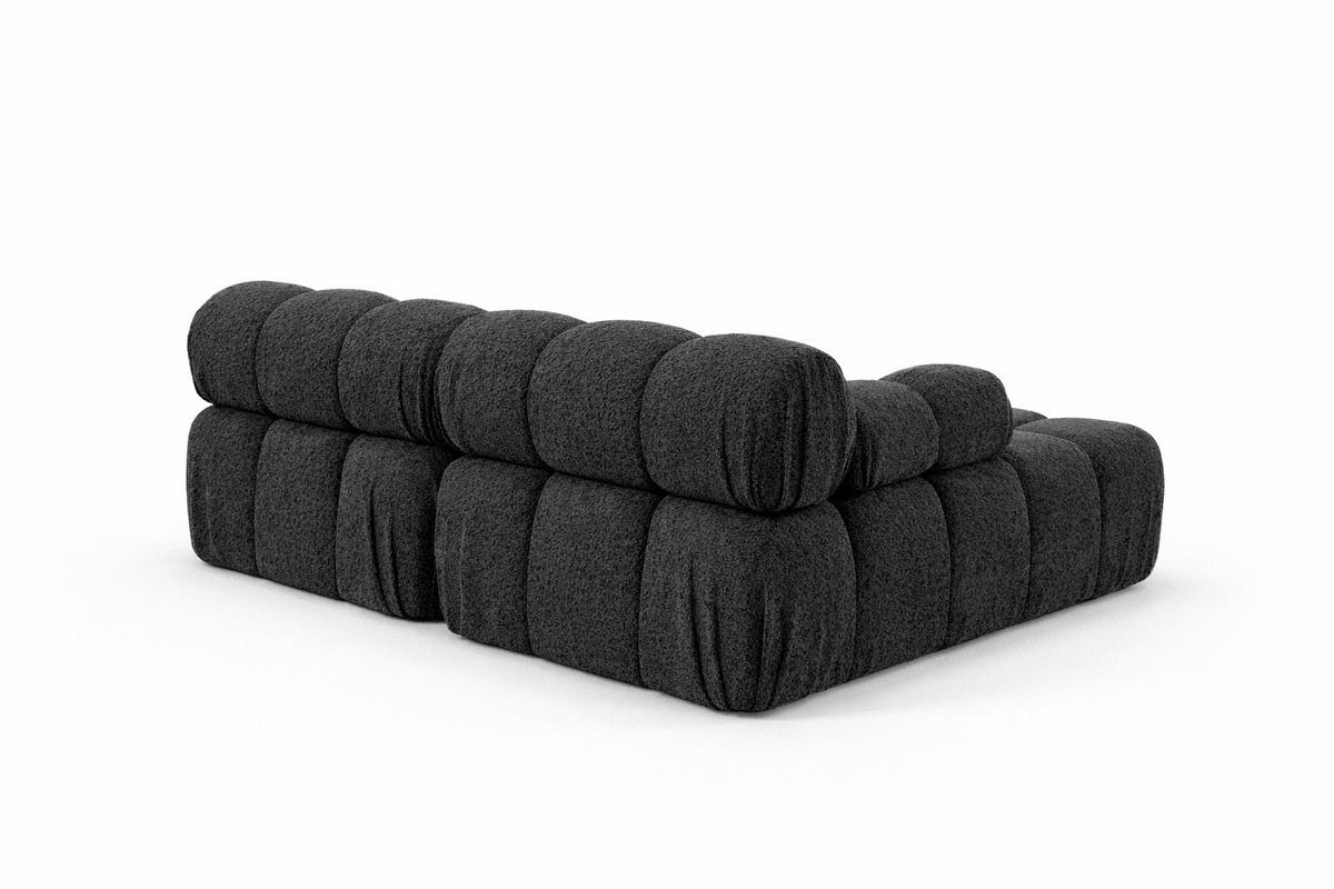 ECKSOFA L-Form Mini II Modular, Bouclé-Stoff Abriamo, Graphit, Links, Selia - Graphitfarben, Holz (190/160cm) - Kaiser Möbel