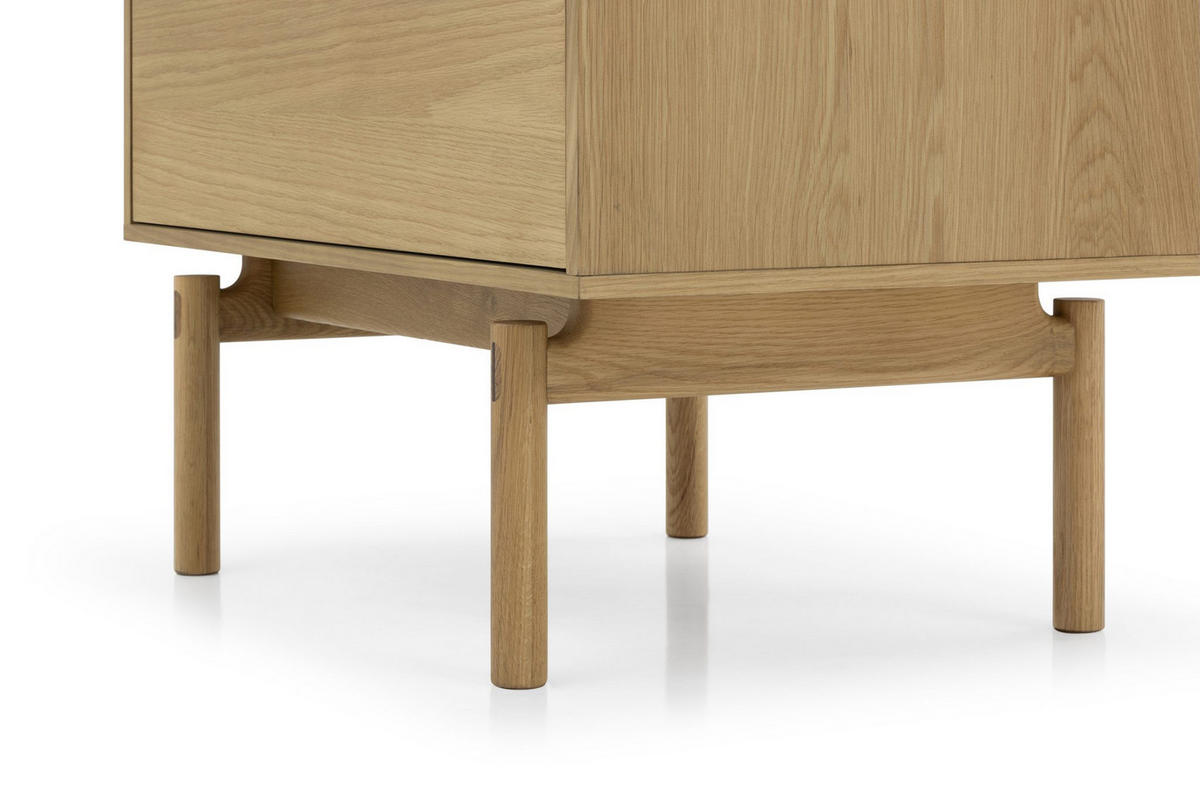 KOMMODE Celeste, Natur Massiveiche - Beige, Holz (50/115/81cm) - WOODEK