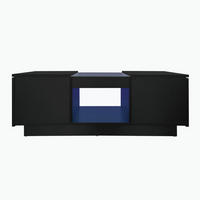 COUCHTISCH DE-201 Schwarz mit LED-Beleuchtung - Schwarz, Holzwerkstoff (50/100/36cm) - ComfortXL