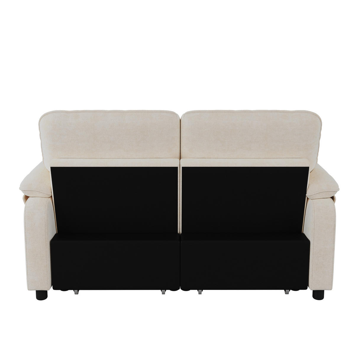 SCHLAFSOFA DE-33203 3-in-1 ausziehbar mit USB und Type-C Beige - Beige, Metall (142/86.5/90cm) - ComfortXL