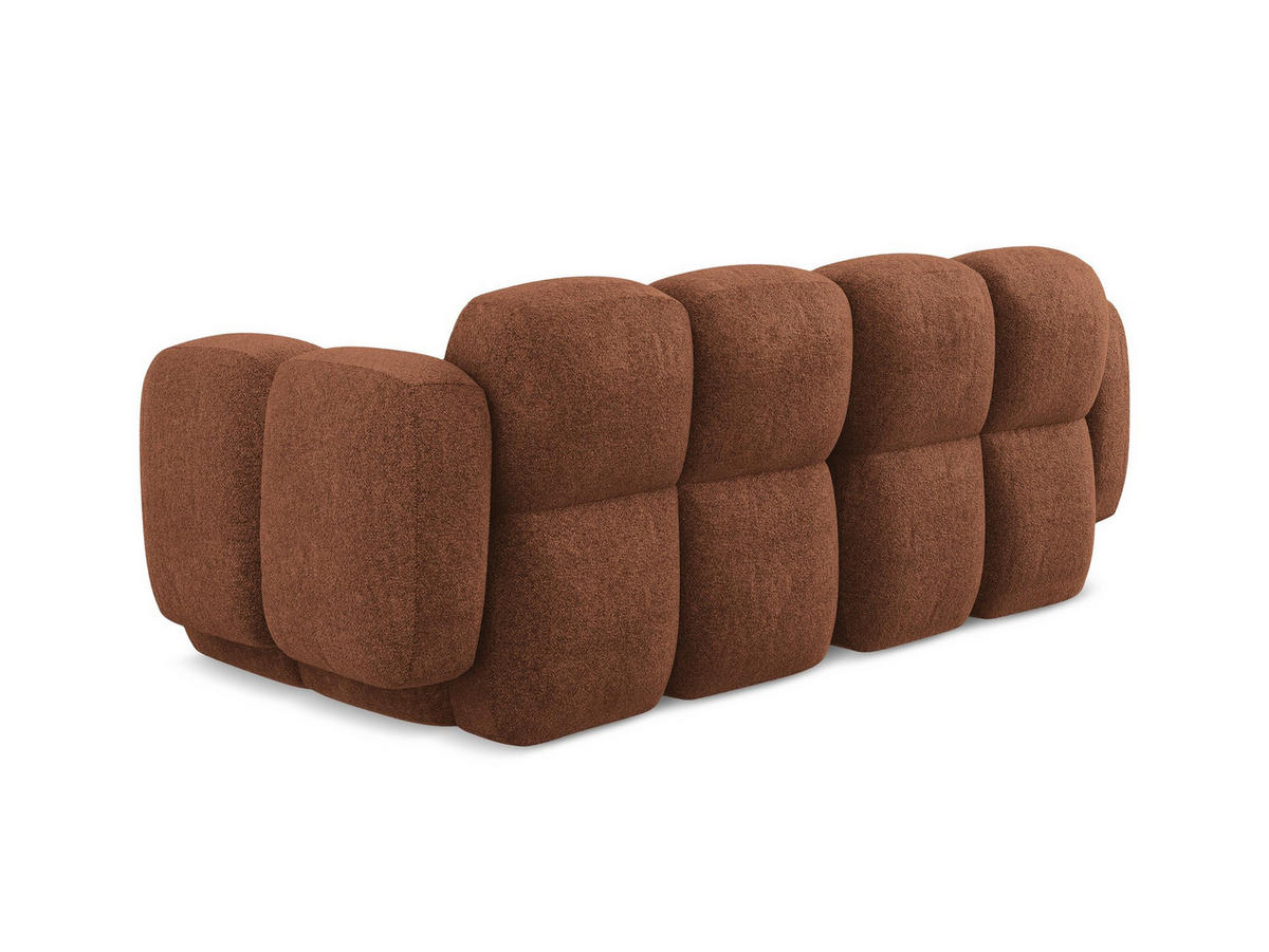 2-SITZER SOFA Chenille Stoff Orange - Terra cotta/Schwarz, Holzwerkstoff/Kunststoff (210/72/115cm) - Makamii