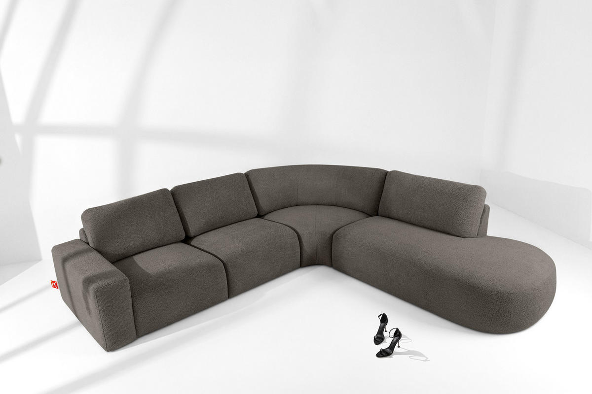ECKSOFA RECHTS ZUCCO, Dunkelbraun - Dunkelbraun, Holz/Holzwerkstoff (304/293cm) - KONSIMO®