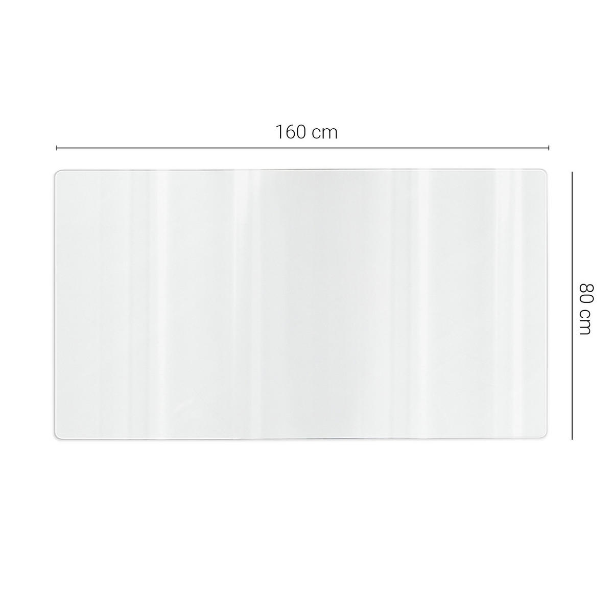 SCHUTZMATTE 160 x 80 cm – Transparente – Weiches Glas - Transparent, Kunststoff (0.2/80/160cm) - TULUP