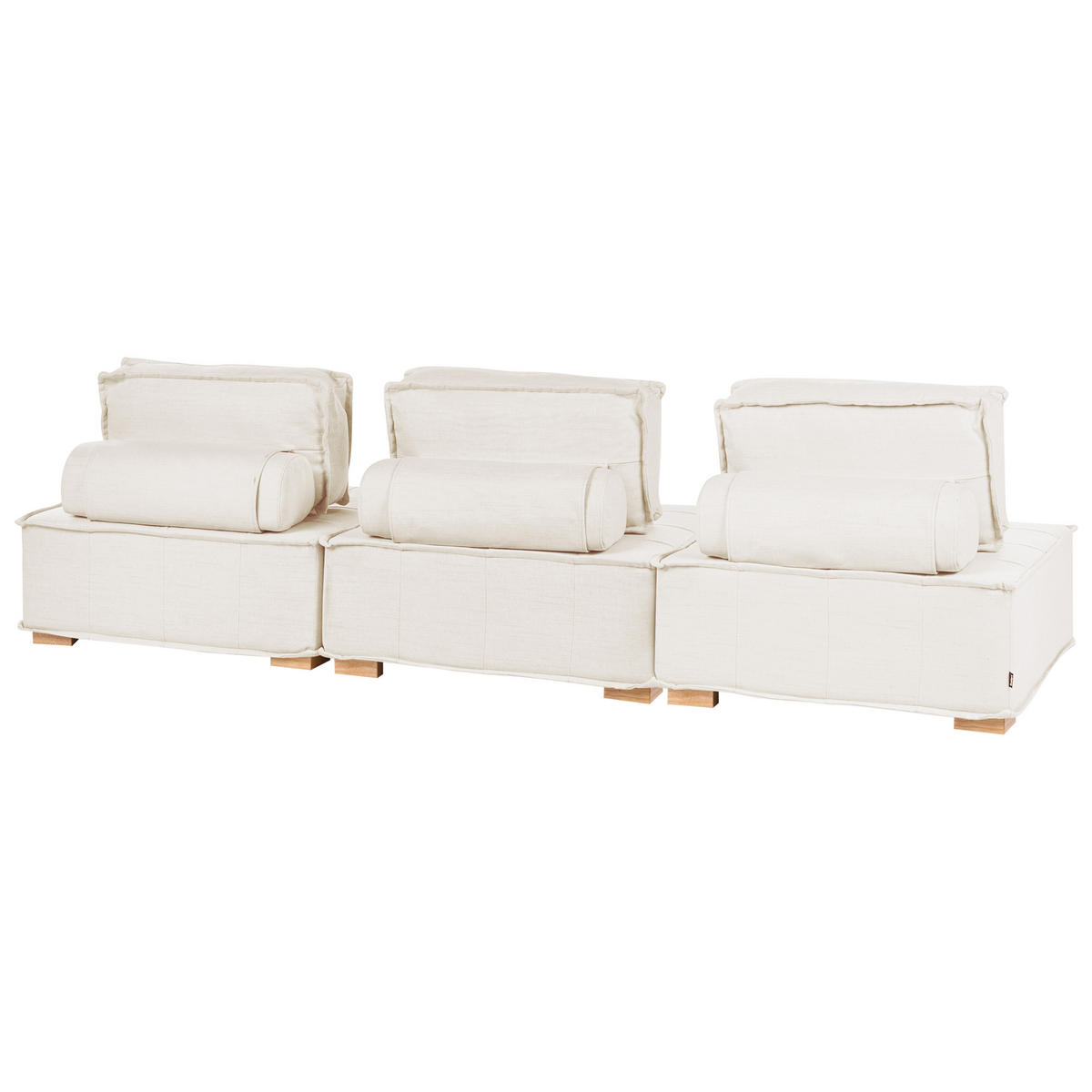3-SITZER-MODULSOFA Stoff Cremeweiß Tibro - Creme, Textil (300/82/100cm) - Beliani