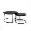 COUCHTISCH rund Klein, Mattschwarz, Rahmen Schwarz - Schwarz, Holzwerkstoff (70/70/48cm) - Idohome