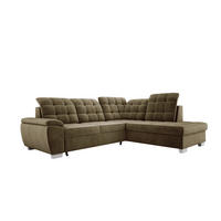 ECKSOFA LOTTA SALVADOR Bettkasten verstellbare Kopfstützen hochwertige Verarbeitung lose Rückenkissen freistehend RECHTS 258x212x106 cm Olive green - Olivgrün, Holz/Textil (258/212cm) - DomoHome