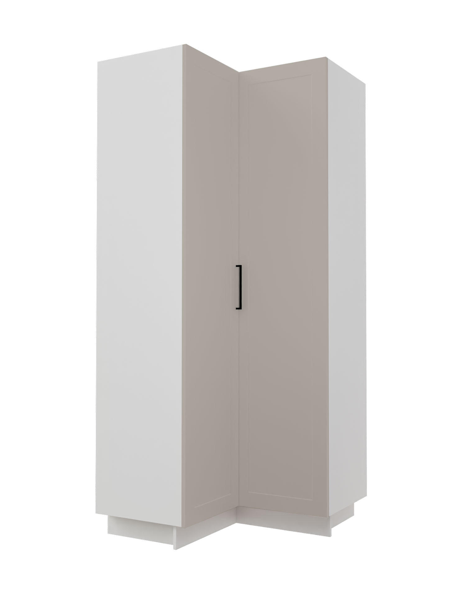 KÜCHENHOCHSCHRANK Salo D24N/207 Kaschmir Matt / Weiß 90 / 90 / 207cm - Kaschmir/Weiß, Holz/Holzwerkstoff (90/207/90cm) - Feldmann-Wohnen
