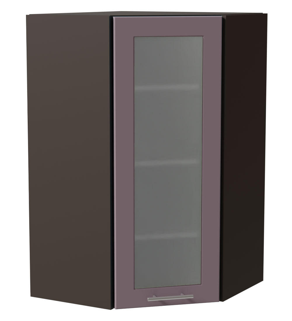 ECKHÄNGESCHRANK Bari W4S/10/60 RAL 4009 pastellviolett (K5) / Lava 60 / 60 / 96cm - Dunkelgrau/Violett, Holz/Holzwerkstoff (60/96/60cm) - Feldmann-Wohnen