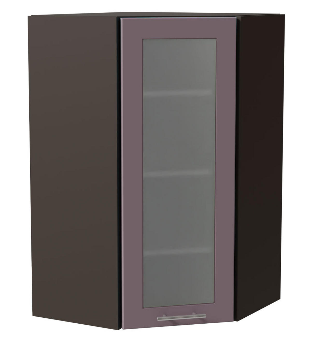 ECKHÄNGESCHRANK Bari W4S/10/60 RAL 4009 pastellviolett (K5) / Lava 60 / 60 / 96cm - Dunkelgrau/Violett, Holz/Holzwerkstoff (60/96/60cm) - Feldmann-Wohnen