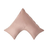 KISSENBEZUG für V-Form-Kissen, Damast-Streifen, Fadendichte 330 - Taupe, Textil (38/76cm) - Homescapes