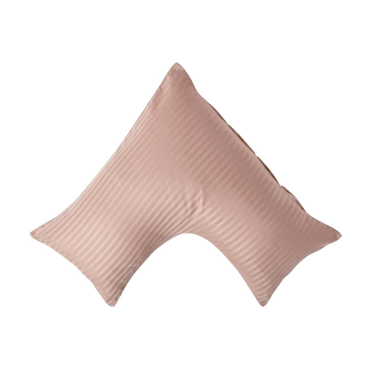 KISSENBEZUG für V-Form-Kissen, Damast-Streifen, Fadendichte 330 - Taupe, Textil (38/76cm) - Homescapes