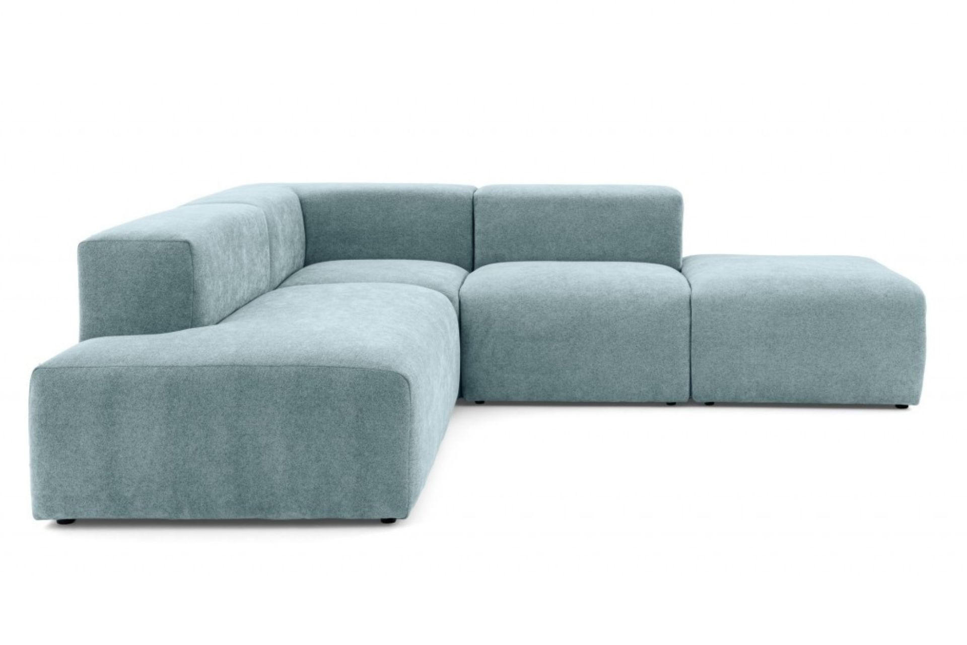 4-SITZER modulares Ecksofa HEAVEN SET 3 Links, Breite 270 cm Webstoff Blaugrau - Blaugrau/Schwarz, Holz/Kunststoff (245/270cm) - Muffo