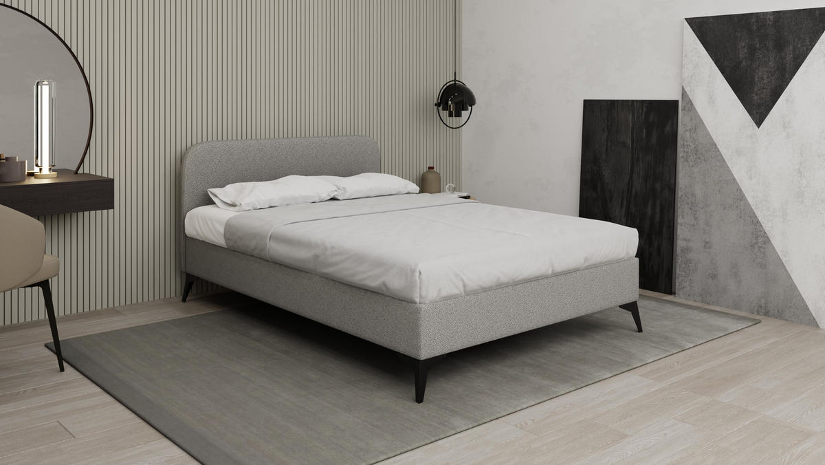 POLSTERBETT Mavilo 180 x 200 cm mit Bettkasten und Lattenrost Taschenfederkernmatratze Pocket H3 - grau - Grau, Holz (180/200cm) - Panda Möbel