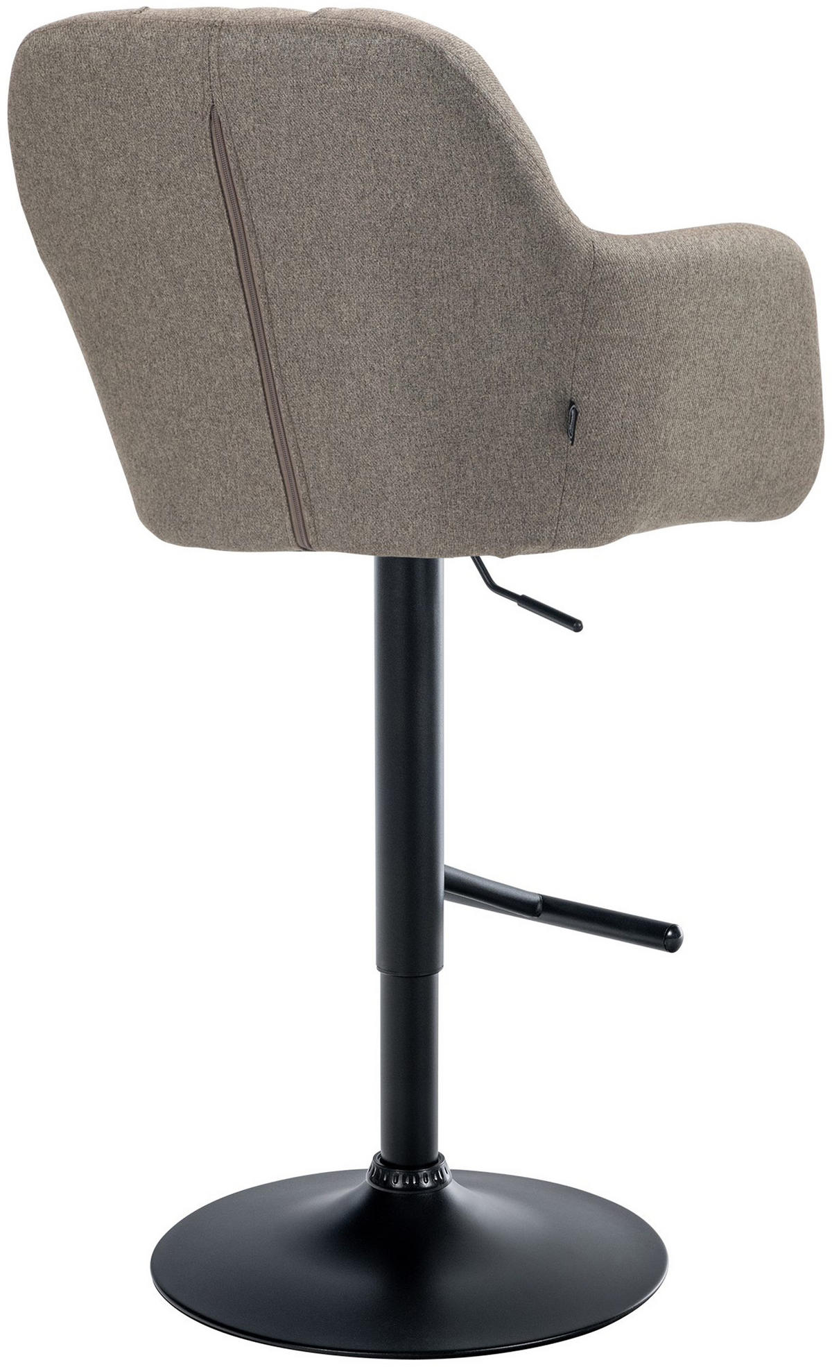 BARHOCKER Nardo Stoff schwarz taupe - Taupe/Schwarz, Textil/Metall (57/118/59cm) - TPFLiving