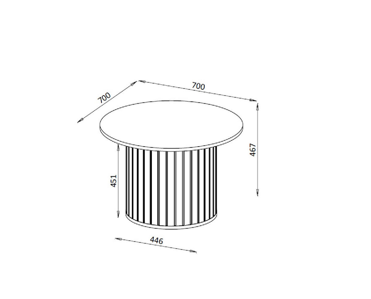 COUCHTISCH rund Schwarz 70x45 cm - Schwarz, Holzwerkstoff (70/70/45cm) - designimpex