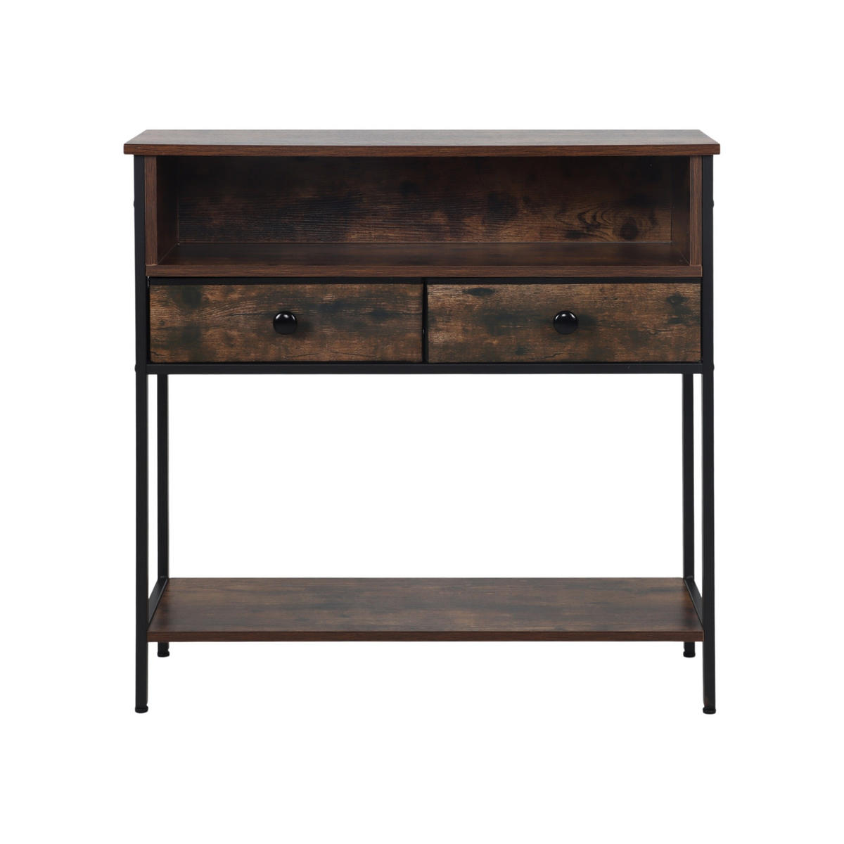 KONSOLENTISCH - Dunkelbraun, Holzwerkstoff/Kunststoff (30/80/80cm) - Relaxdays