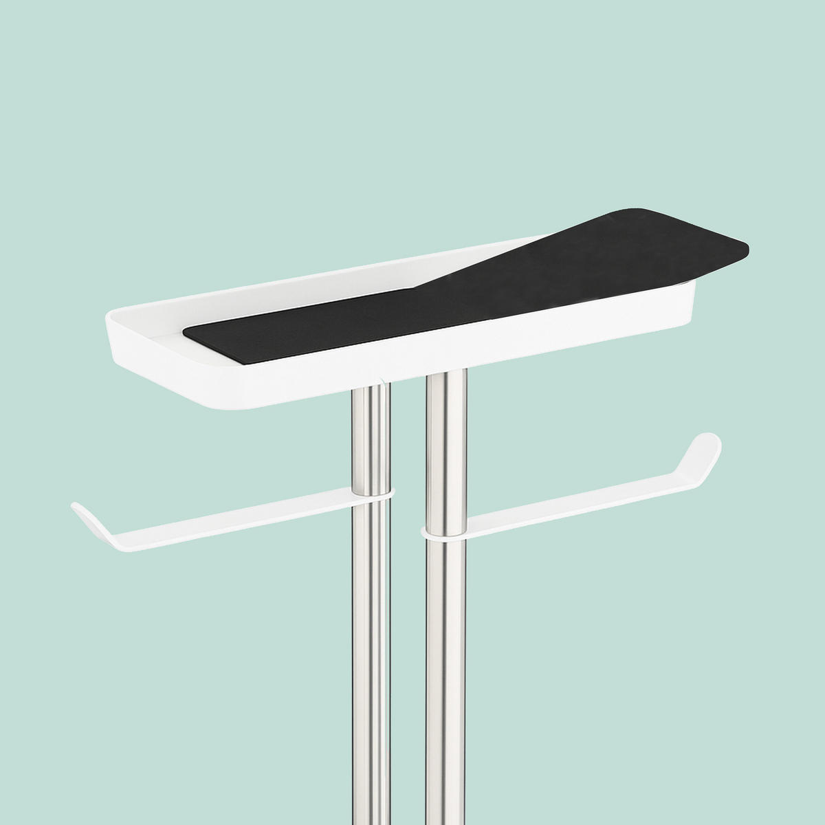 WC-GARNITUR - Weiß, Kunststoff/Metall (30/77/15cm) - Relaxdays