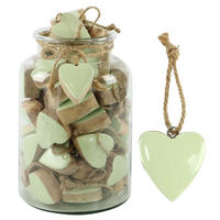 HERZHÄNGER Mint 61-tlg. - Grün, Holz (5/6/2cm) - FURNARO