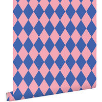 TAPETE Karomuster 50 x 900 cm - Blau, Papier (50/900cm) - ESTAhome
