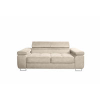 2-SITZER-SOFA WILD Beige - Chromfarben/Beige, Holz/Textil (209/89/102cm) - Muffo