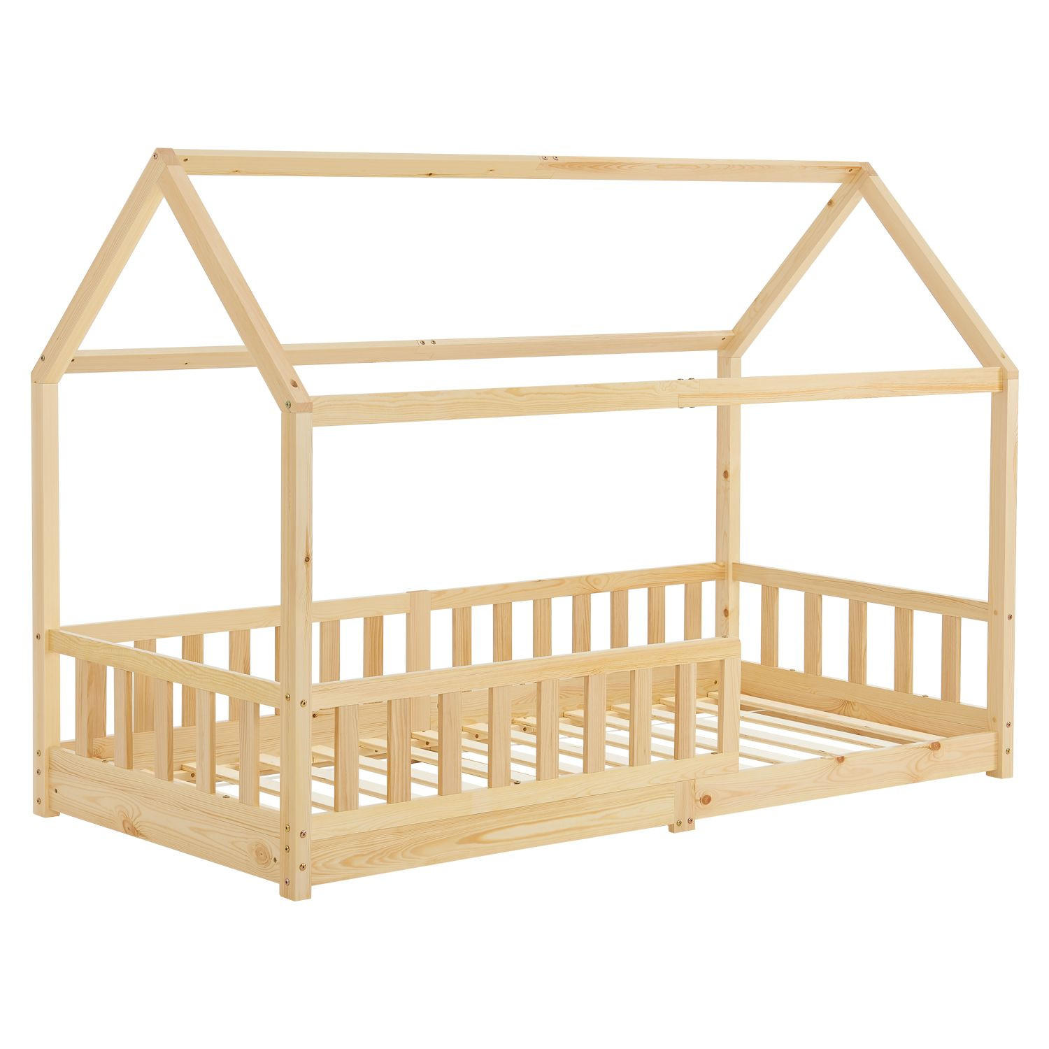 KINDERBETT Marli natur 90x200 cm - Naturfarben, Holz (90/200cm) - Juskys