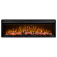 EINBAU-ELEKTROKAMINEINSATZ AF50 Multicolor – Breite 100 cm, 3D-Flammeneffekt, mehrfarbige Flammen, Heizfunktion - Schwarz, Glas/Metall (129.5/42.5/22.5cm) - ArtiFlame