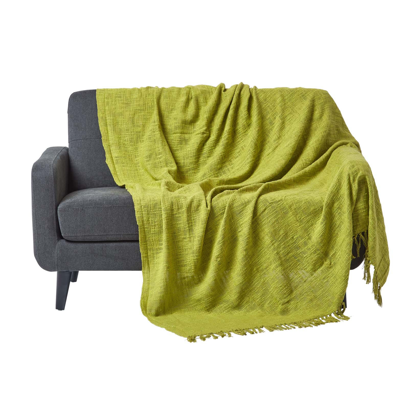 TAGESDECKE Nirvana Slub 255/360 cm, 100% Baumwolle - Grün, Textil (255/360cm) - Homescapes