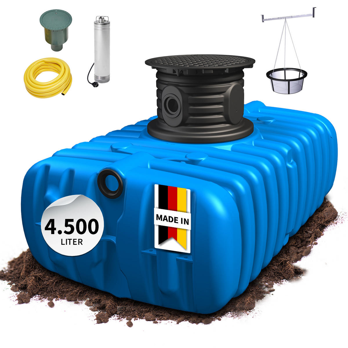S Flachtank-Paket 4500 L - Blau, Kunststoff (396/75/210cm) - 4rain