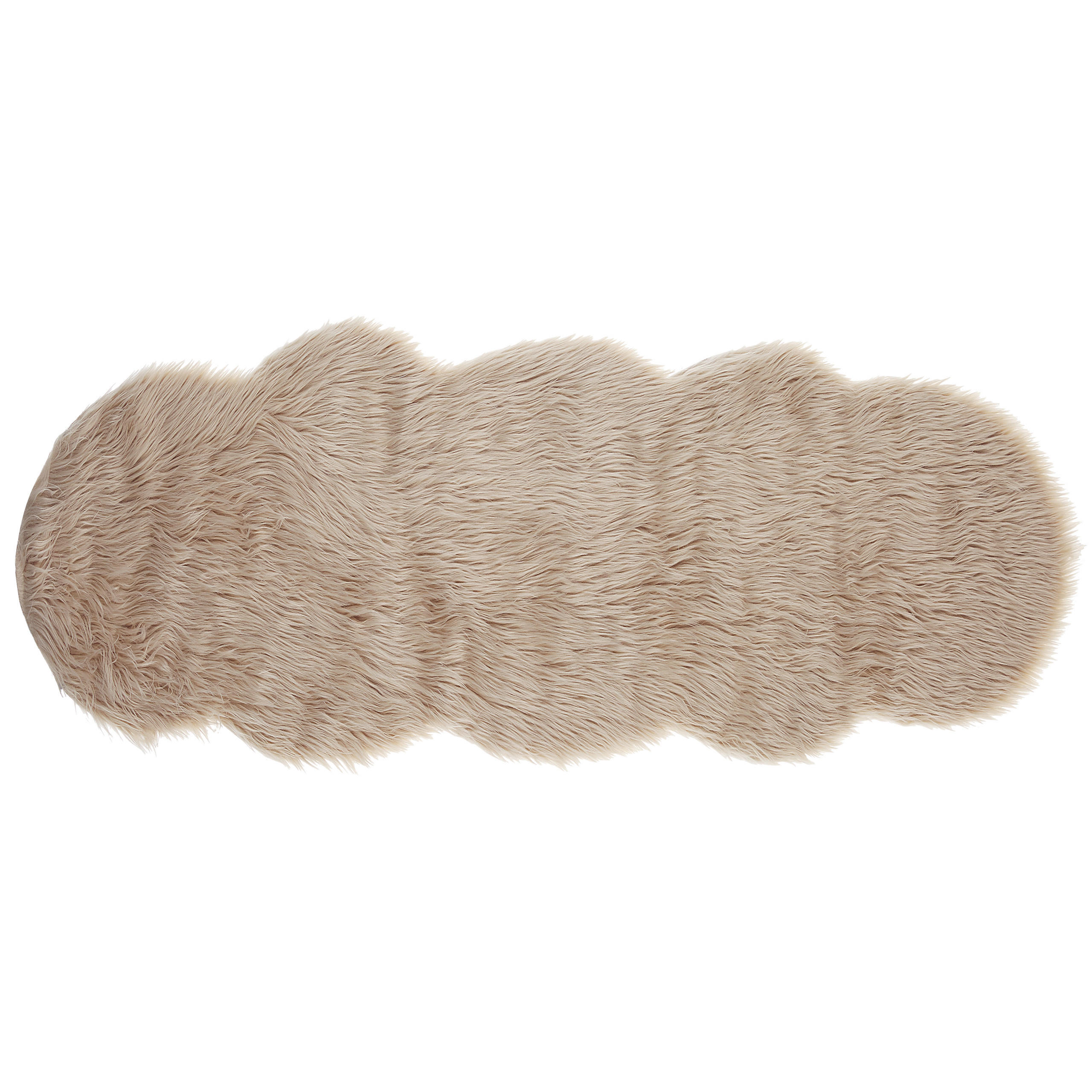 KUNSTSCHAFFELL-TEPPICH Mamungari 180/60 cm - Beige, Kunststoff (60/180cm) - Beliani