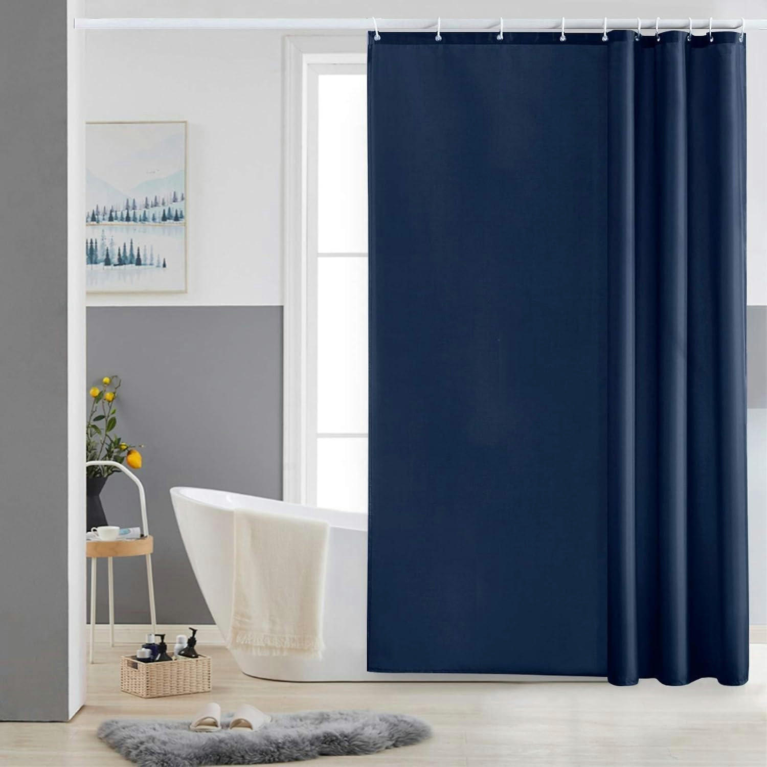 DUSCHVORHANG Textil Dunkelblau 150 x 180 cm - Dunkelblau, Textil (150/180cm)