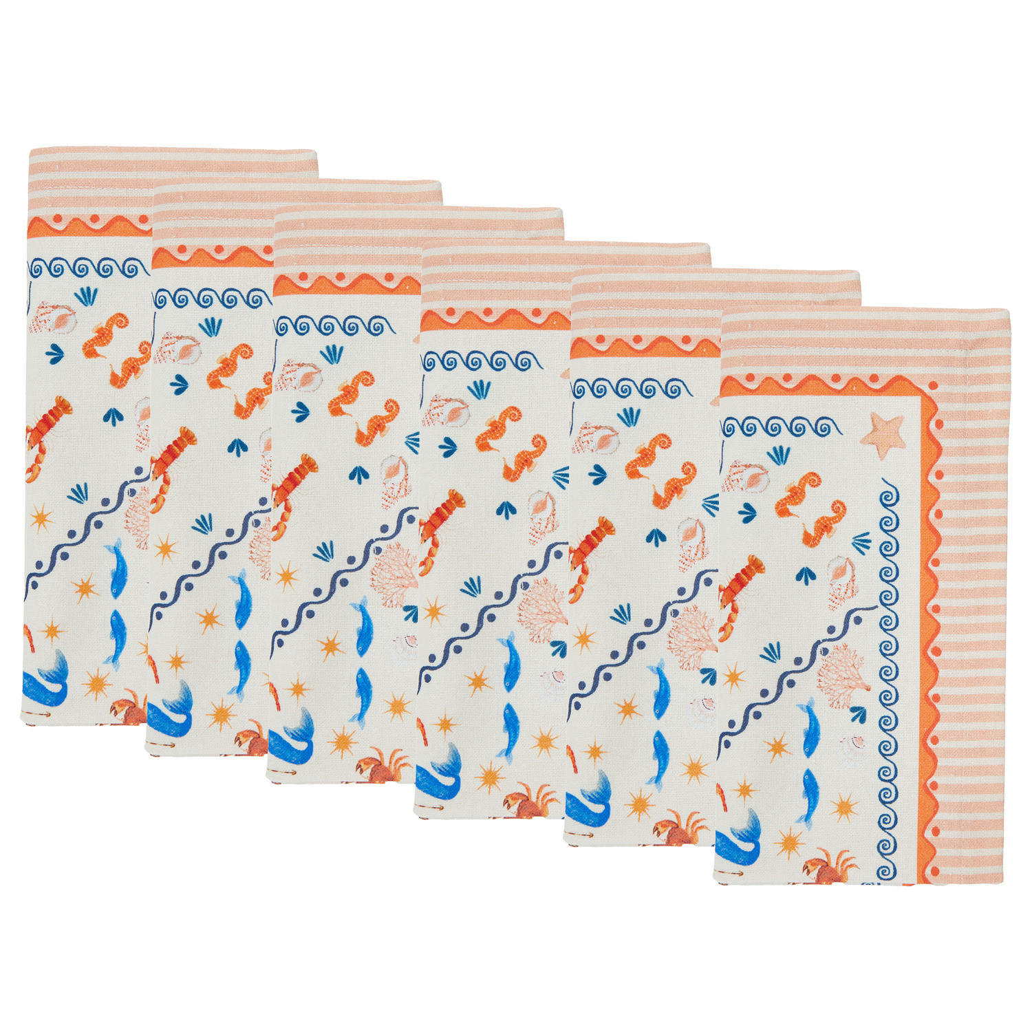 SERVIETTE (6er-Set) Coral Coast 42x42 cm - Multicolor, Textil (42/42cm) - Butlers