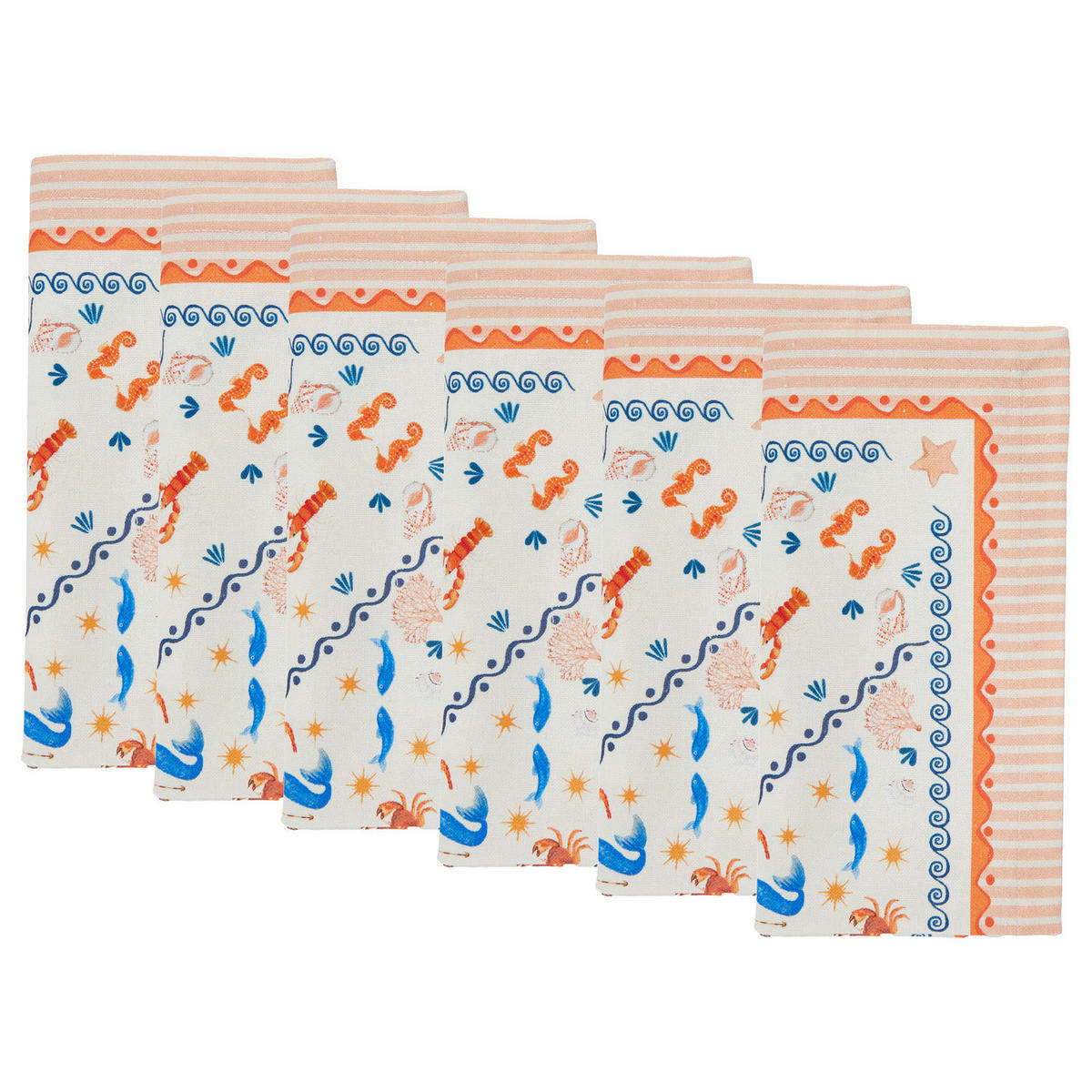 SERVIETTE (6er-Set) Coral Coast 42x42 cm - Multicolor, Textil (42/42cm) - Butlers