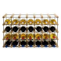 WEINREGAL Vinotega Mod Metal 42,5x72,5x24,5 cm 7x4 Flaschen Massives Kiefernholz Natur - Naturfarben, Holz (72.5/42.5/24.5cm) - PROREGAL