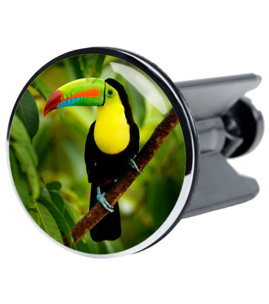 WASCHBECKENSTÖPSEL Toucan - Grün, Kunststoff/Metall (4/7/7cm) - Sanilo