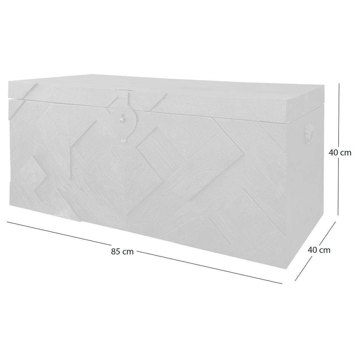 MASSIVER TRUHENTISCH - Massivholz - Akazie Schwarz - Schwarz/Akaziefarben, Holz (40/85/40cm) - home24