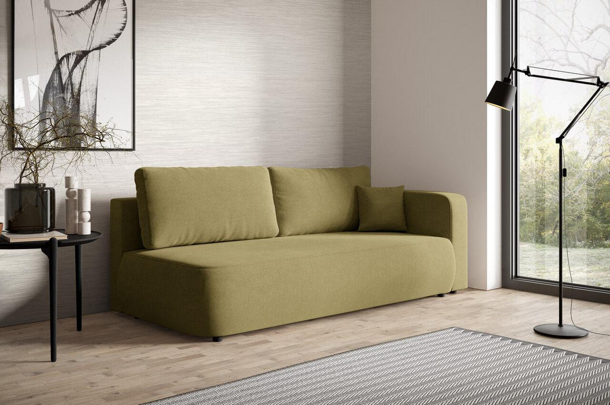 SCHLAFSOFA mit Bettkasten Grün - Schwarz/Grün, Holz/Holzwerkstoff (228/82/106cm) - Furnisell