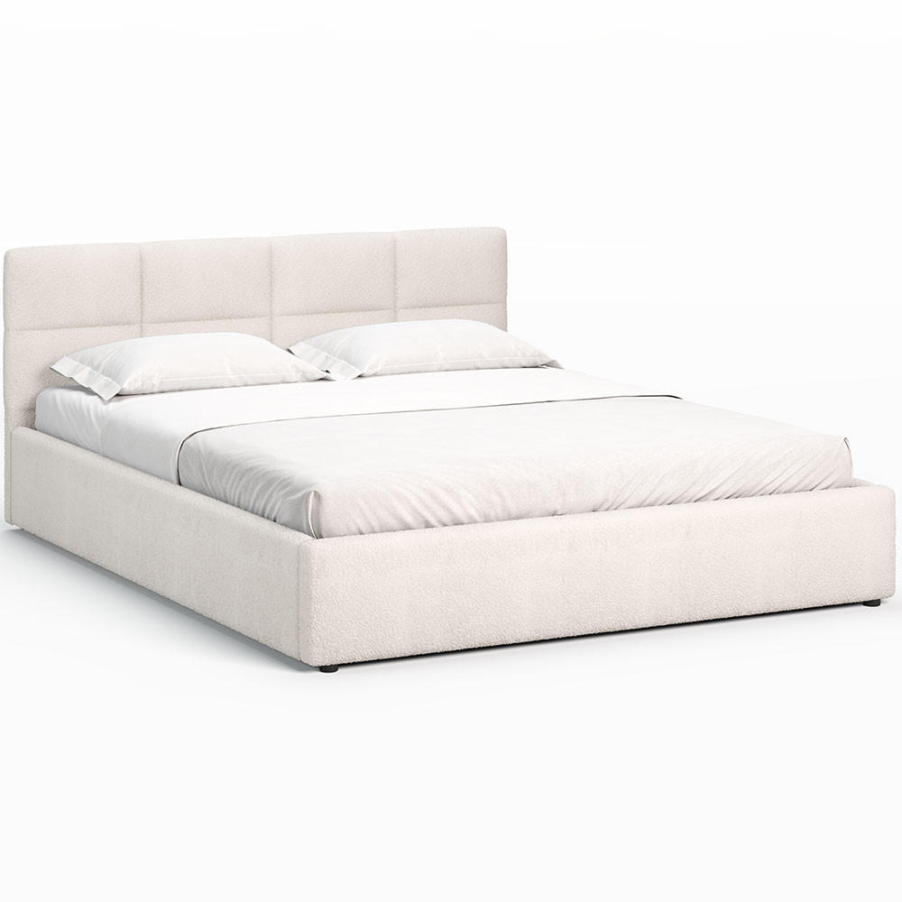 POLSTERBETT 160×200 mit Bettkasten und Lattenrost Mika Teddy-10 Beige Velours - Beige, Holz/Textil (160/200cm) - Jana