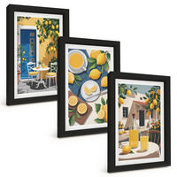 BILDER SET 3er Set - 20x30 cm Schwarzer Rahmen - Patio Sun Limonade - Schwarz, Kunststoff (20/30cm) - TULUP