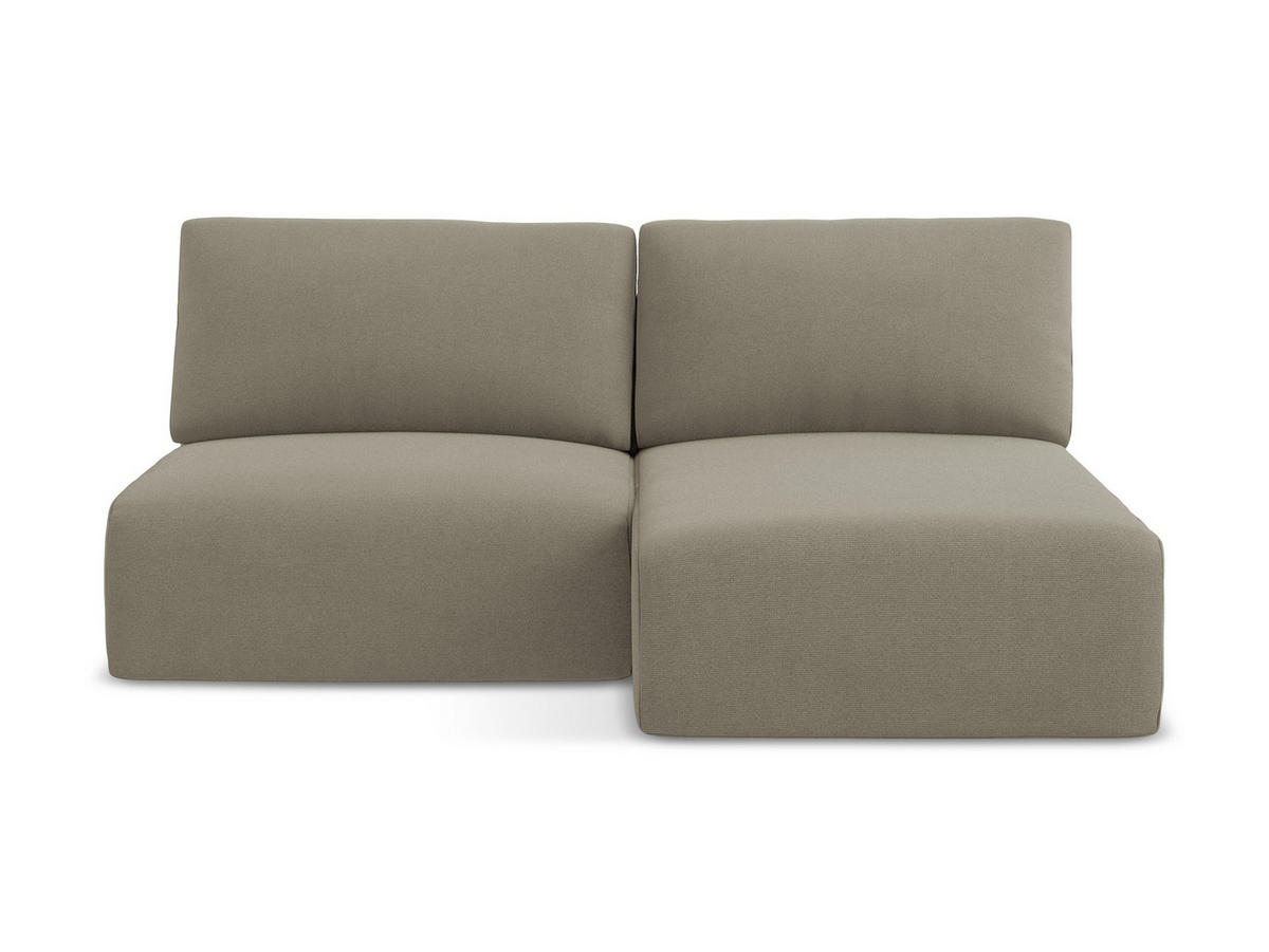 ECKSOFA mit Schlaffunktion rechts Strukturstoff Stoff Beige - Beige/Schwarz, Kunststoff/Textil (210/149cm) - Makamii