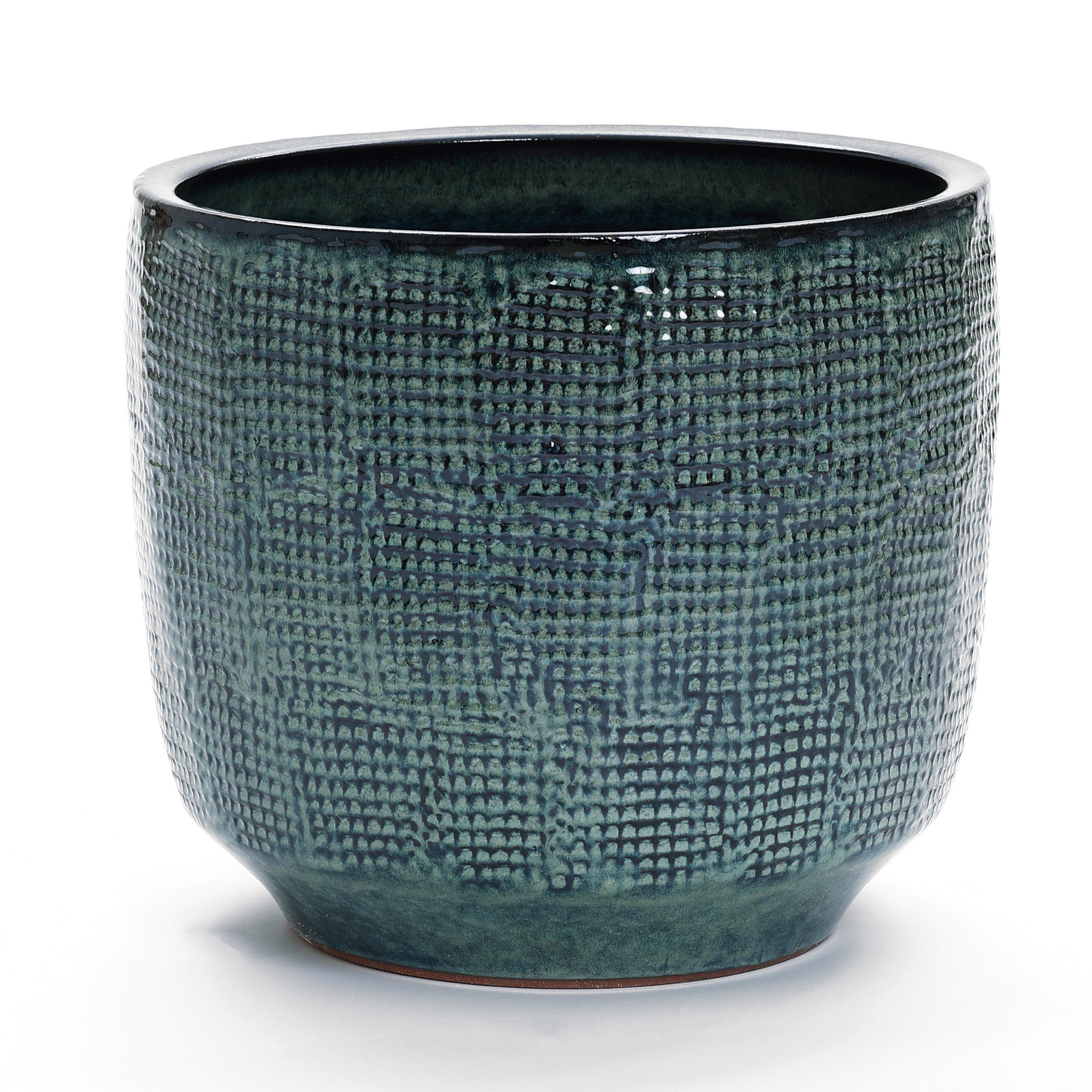 BLUMENTOPF Keramik Graugrün 40x36cm - Dunkelgrün, Keramik (34cm) - Hometopia
