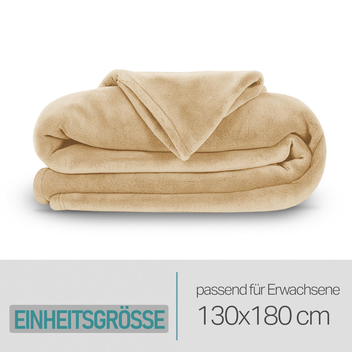 KUSCHELDECKE MIT ÄRMELN 130 x 180 cm Beige - Beige, Textil (180/130cm)