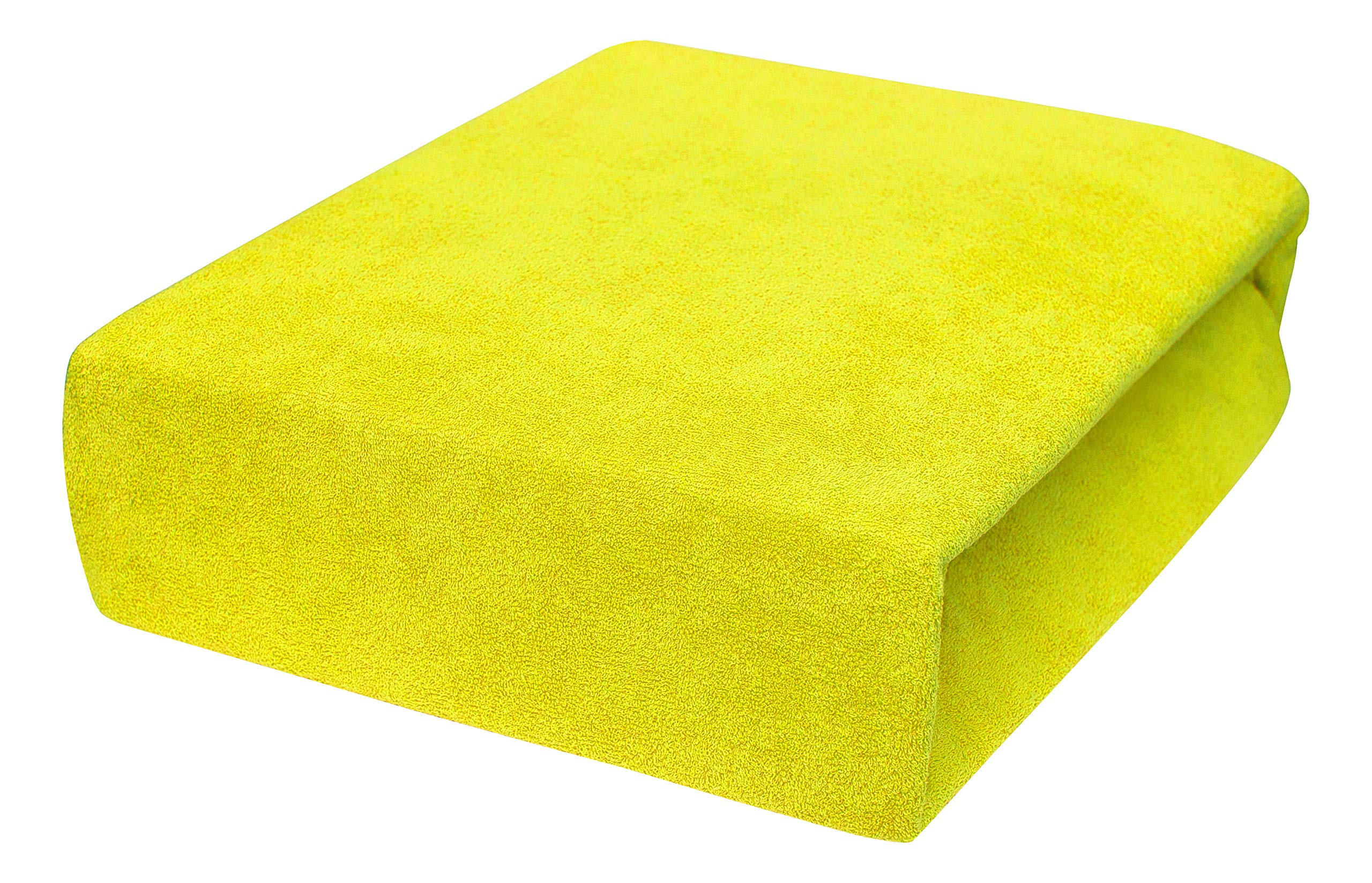 SPANNBETTLAKEN 180/200 cm, Frottee Elastisch 100 % Baumwolle Zitronengelb - Hellgelb, Textil (180/200cm) - Best For Home