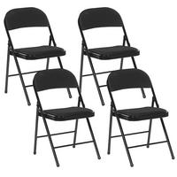 ÖSSZECSUKHATÓ SZÉK 4 darabos Szett Fém Fekete Sparks - fekete, műanyag/textil (45/77/47cm) - Beliani