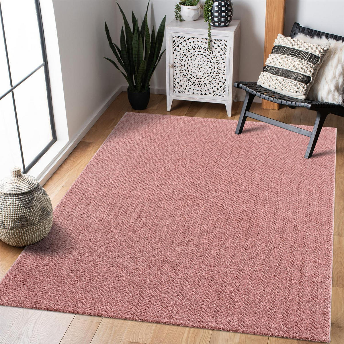 KURZFLOR-TEPPICH Fancy 805 Rosé 140x200 cm - Rot/Rosa, Textil (140/200cm) - carpet city