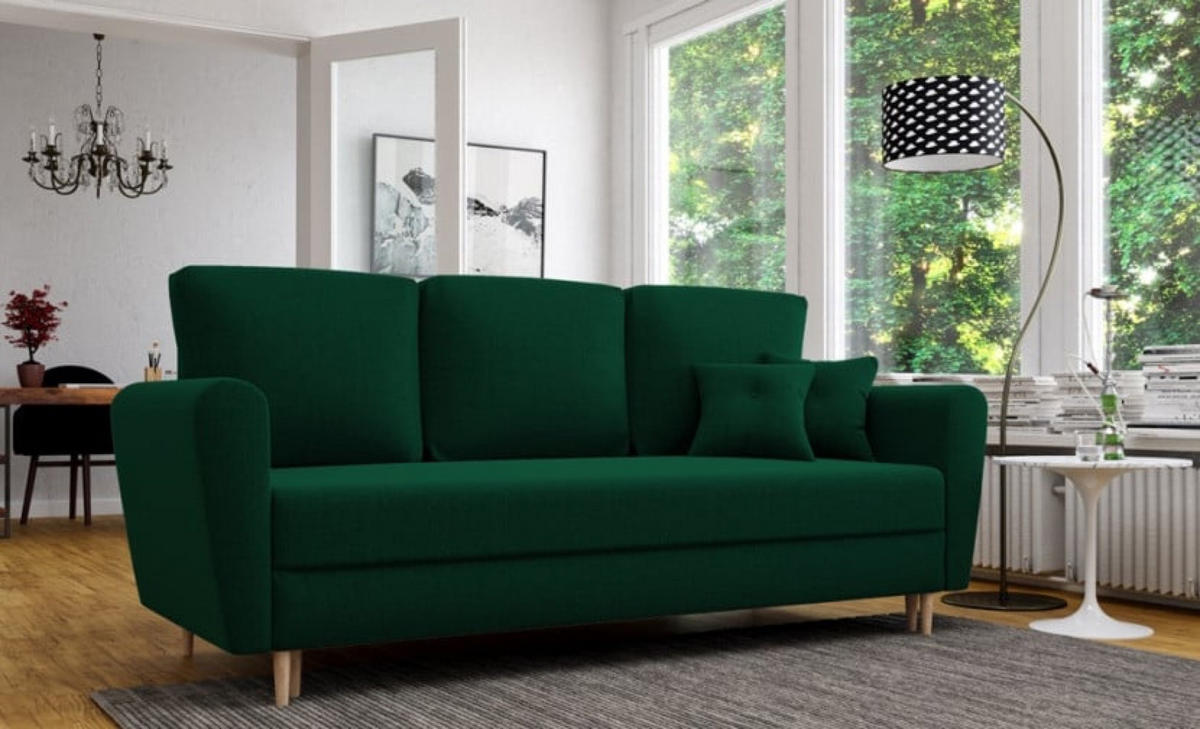 SOFA Flaschengrün LILI Ausziehbar - Grün, Textil (229/95/87cm) - Sepro Meble