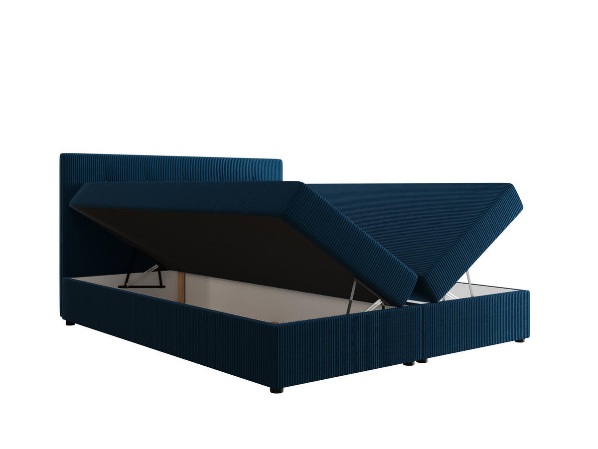 BOXBETT FADO 22 mit Matratze H3, Bonell und Topper 140x200 Zoom 13 - Blau, Holz/Textil (140/200cm) - Bedante