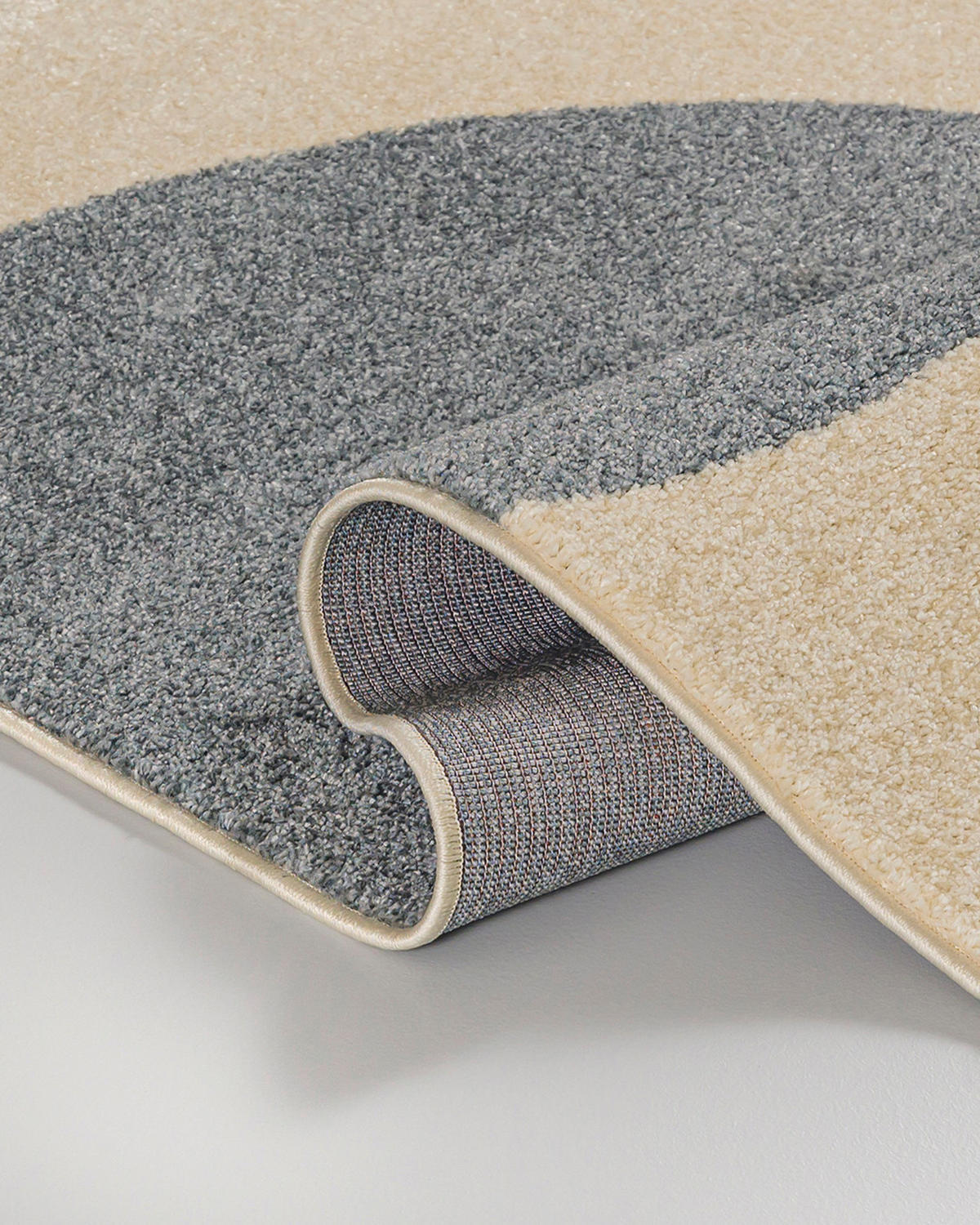 TEPPICH Beige Geometrisch In-Outdoor Pflanzlich Kurzflor Rechteckig 80 x 150 cm - Beige/Blaugrau, Textil (80/150cm) - Mazovia