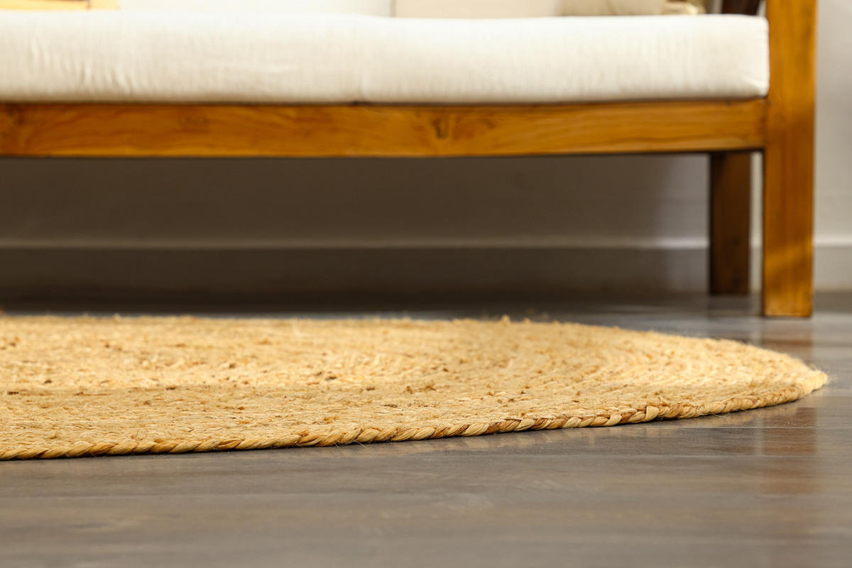JUTETEPPICH Nitin natur 100/100 cm - Naturfarben, Naturmaterialien (100/100cm) - My-Rug